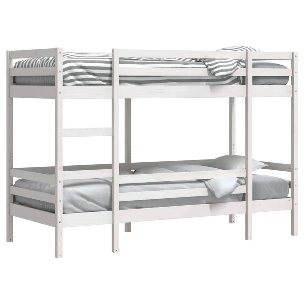 Lit superposé sans matelas blanc 75x190 cm bois de pin massif - XIOS