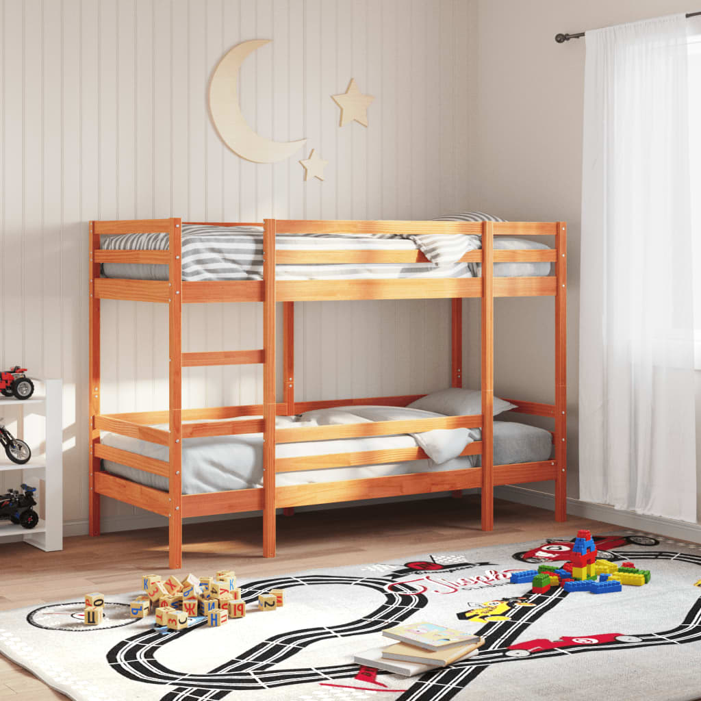 Lit superposé sans matelas cire marron 75x190 cm pin massif - XIOS