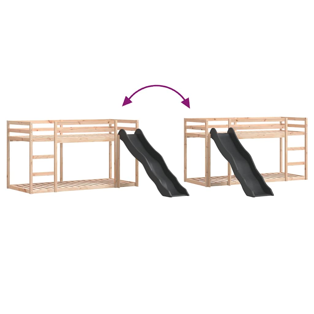 Lit superposé avec toboggan et échelle sans matelas 80x200 cm - XIOS