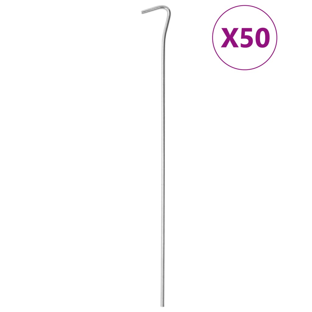 Piquets de tente 50 pcs 30 cm Ø4 mm acier galvanisé Accessoires de tente vidaXL
