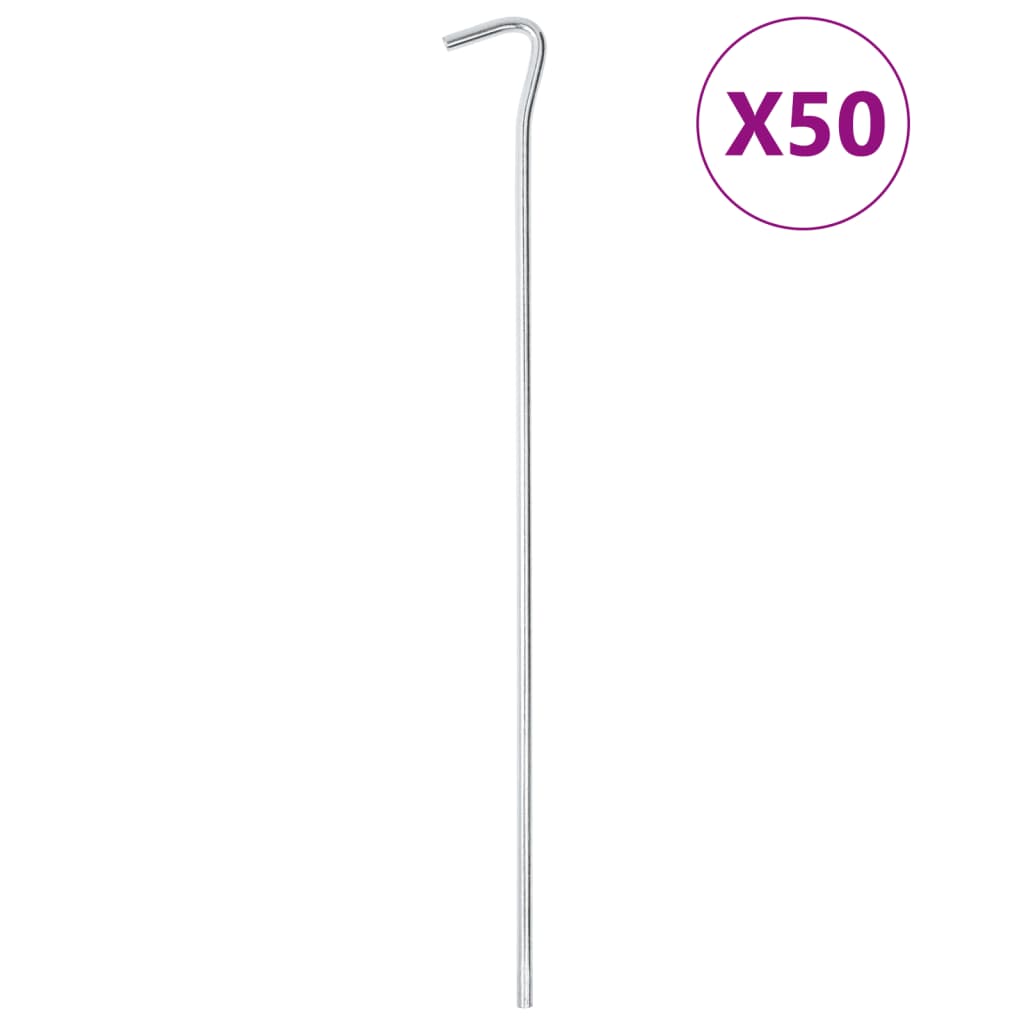 Piquets de tente 50 pcs 30 cm Ø5 mm acier galvanisé Accessoires de tente vidaXL