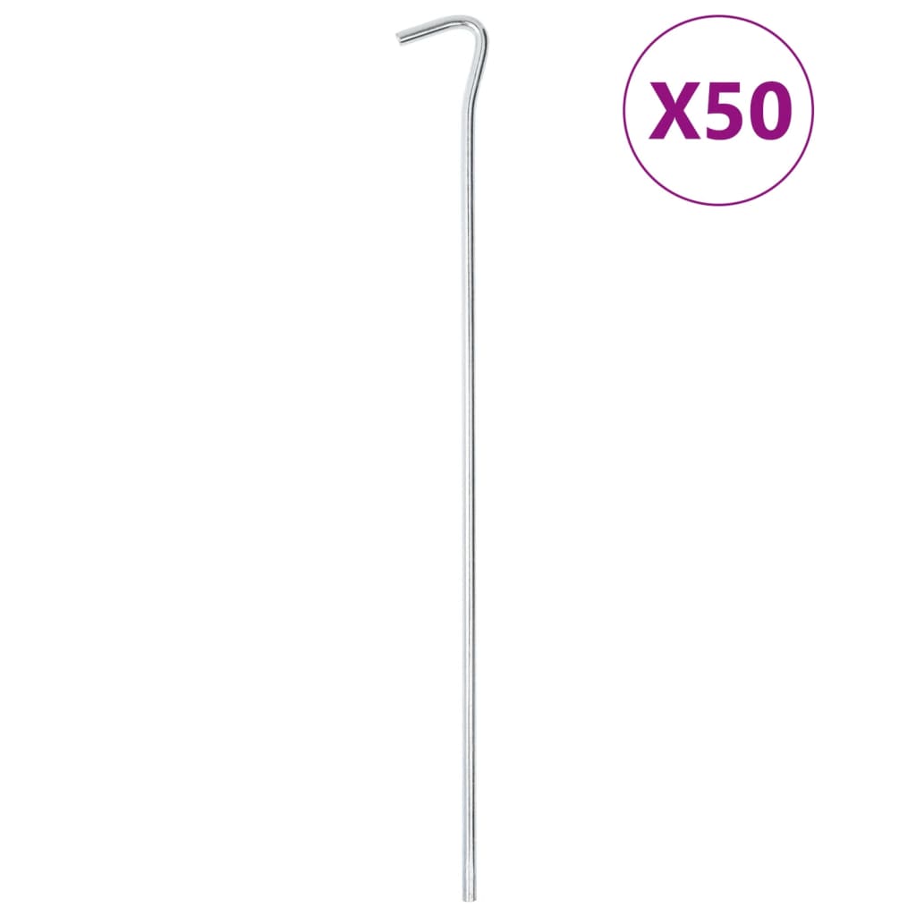 Piquets de tente 50 pcs 30 cm Ø7 mm acier galvanisé Accessoires de tente vidaXL