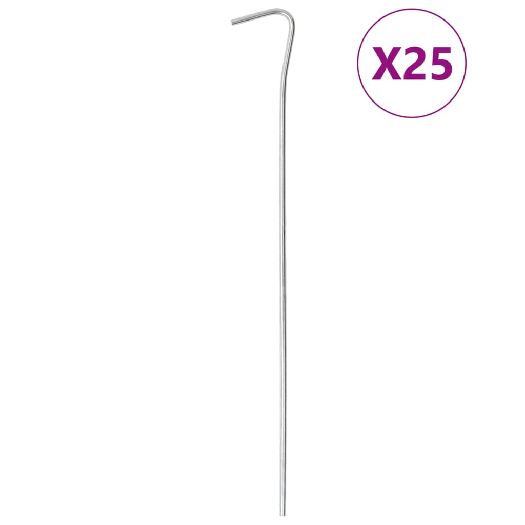 Piquets de tente 25 pcs 23 cm Ø3 mm acier galvanisé Accessoires de tente vidaXL