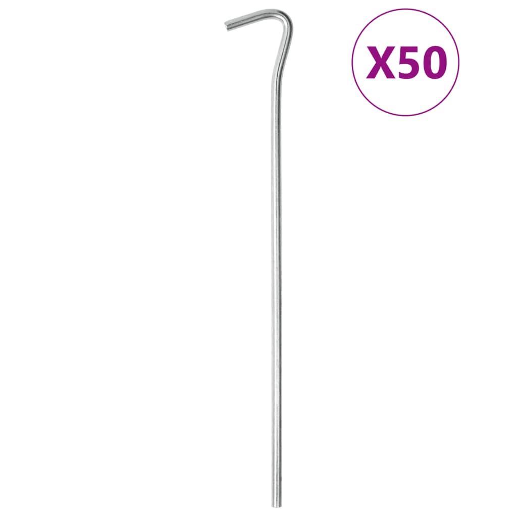 Piquets de tente 50 pcs 23 cm Ø5 mm acier galvanisé Accessoires de tente vidaXL
