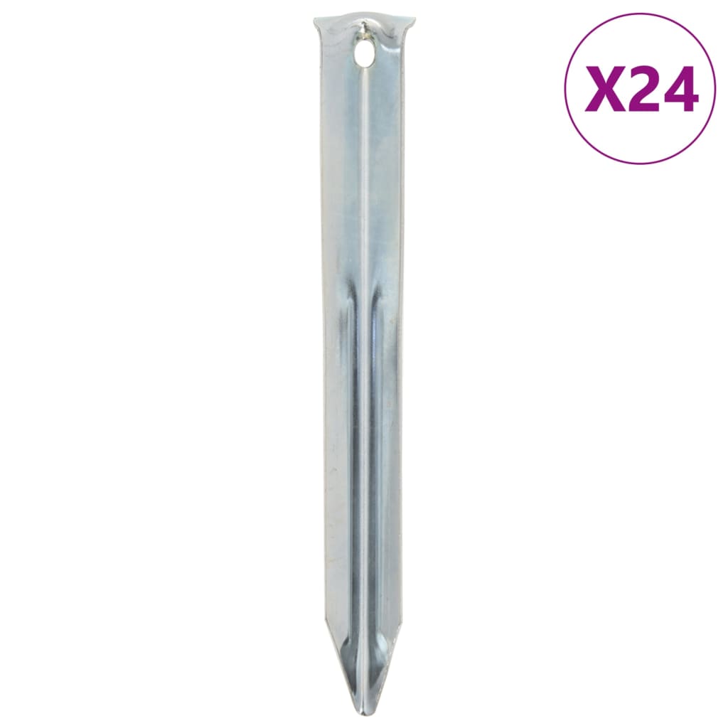 Piquets de tente 24 pcs 17 cm Ø20 mm acier galvanisé Accessoires de tente vidaXL