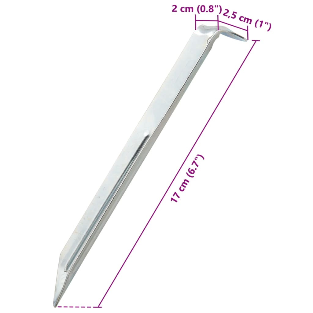 Piquets de tente 24 pcs 17 cm Ø20 mm acier galvanisé Accessoires de tente vidaXL