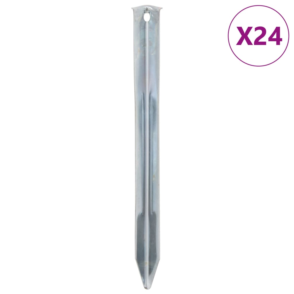 Piquets de tente 24 pcs 22 cm Ø20 mm acier galvanisé Accessoires de tente vidaXL