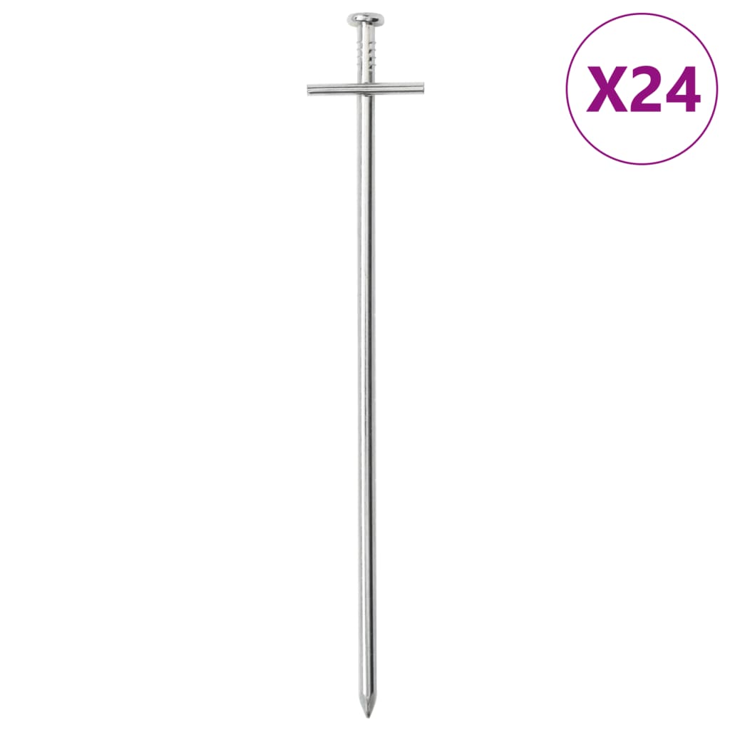 Piquets de tente 24 pcs 23 cm Ø6 mm acier galvanisé Accessoires de tente vidaXL