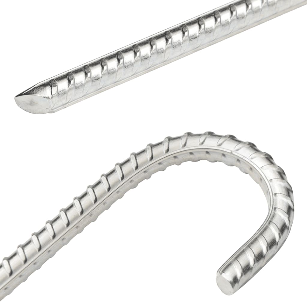 Piquets de tente 6 pcs 37 cm Ø10 mm acier galvanisé Accessoires de tente vidaXL