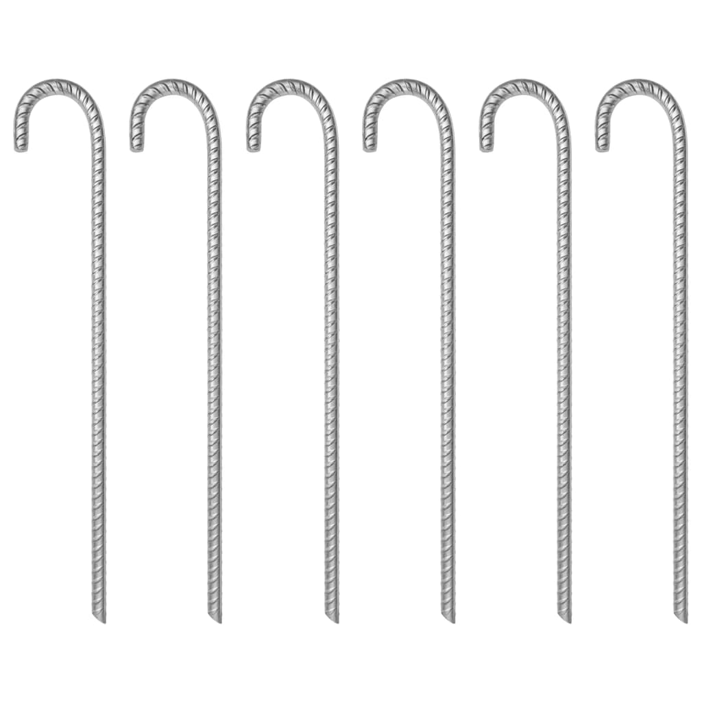 Piquets de tente 6 pcs 41,5 cm Ø12 mm acier galvanisé Accessoires de tente vidaXL