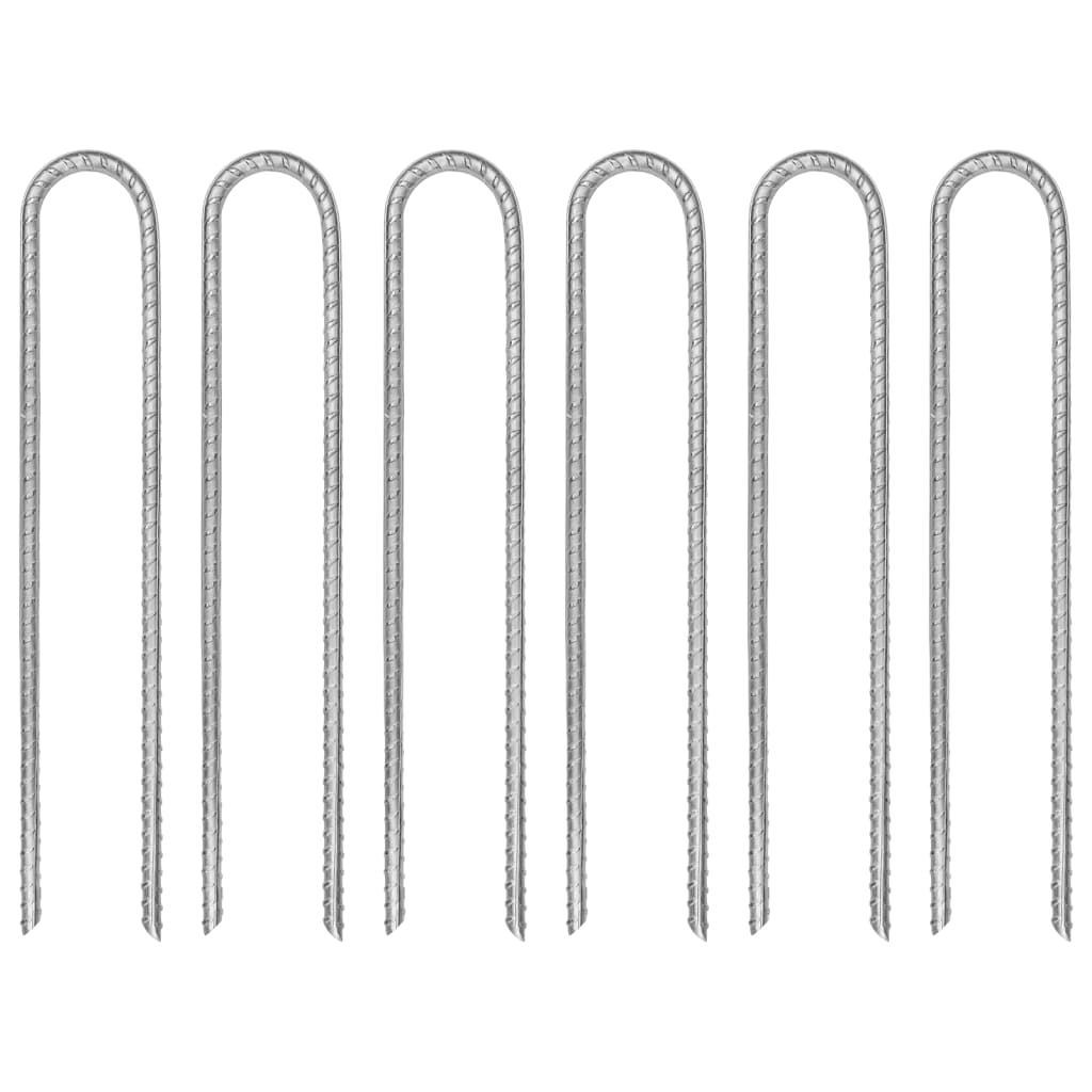 Piquets de tente 6 pcs en forme de U 30 cm Ø7mm acier galvanisé Accessoires de tente vidaXL