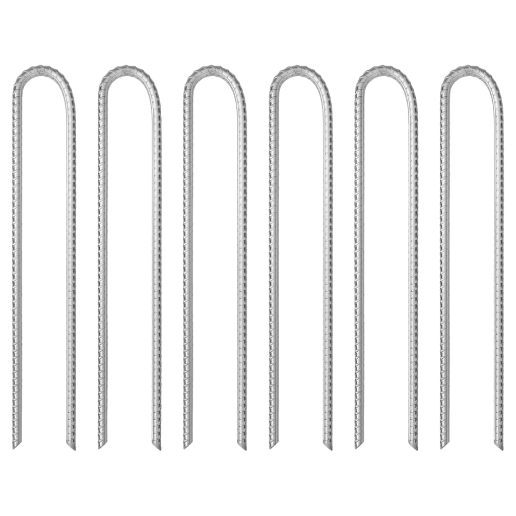 Piquets de tente 6pcs en forme de U 337cm Ø10mm acier galvanisé Accessoires de tente vidaXL