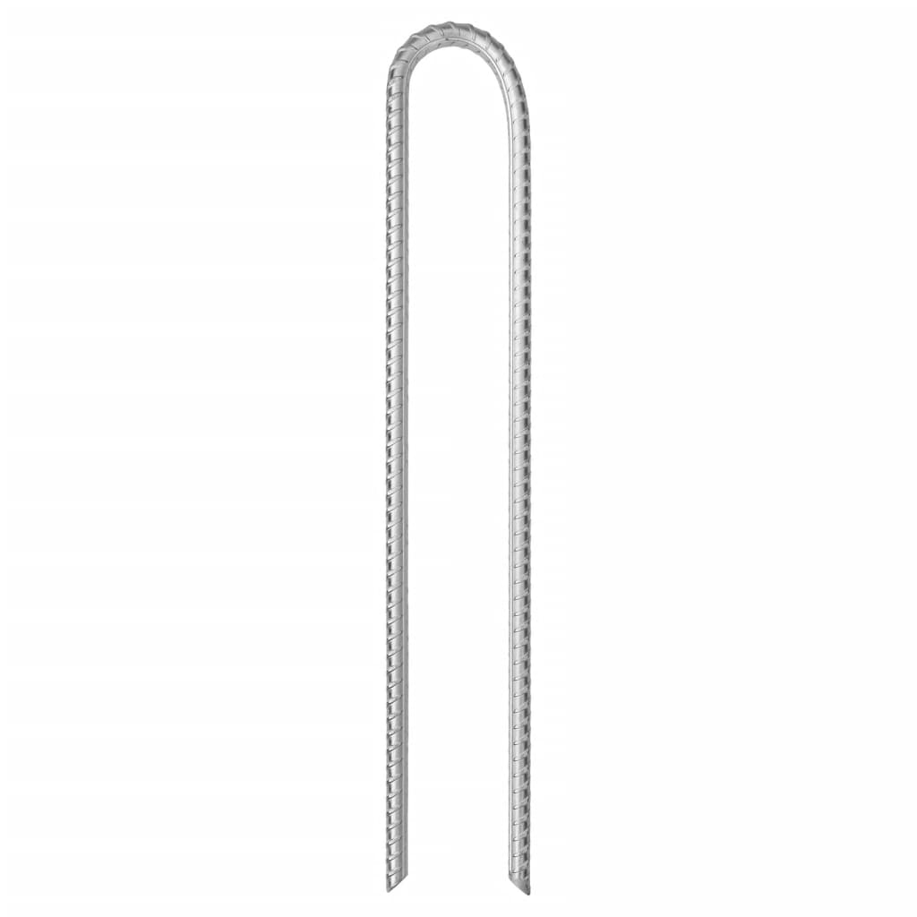 Piquets de tente 12pcs en forme de U 37cm Ø10mm acier galvanisé Accessoires de tente vidaXL
