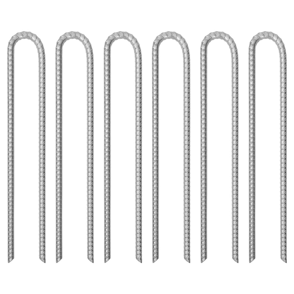 Piquets de tente 6 pcs forme de U 41,5 cm Ø12mm acier galvanisé Accessoires de tente vidaXL