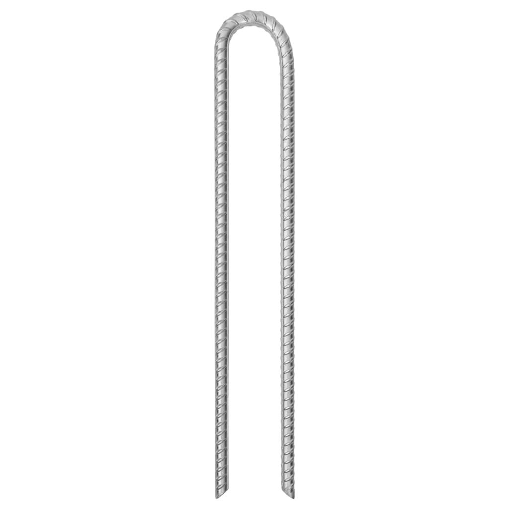Piquets de tente 12pcs forme de U 41,5 cm Ø12mm acier galvanisé Accessoires de tente vidaXL