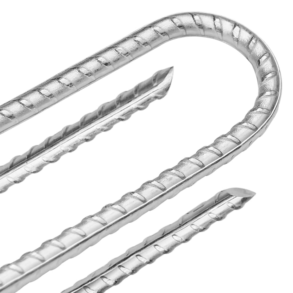 Piquets de tente 12pcs forme de U 41,5 cm Ø12mm acier galvanisé Accessoires de tente vidaXL
