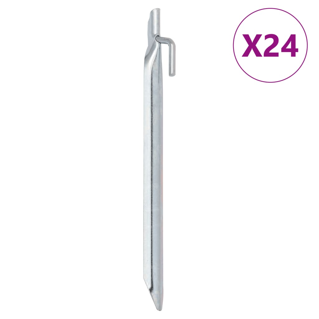 Piquets de tente 24pcs en forme de V 24cm Ø20mm acier galvanisé Accessoires de tente vidaXL
