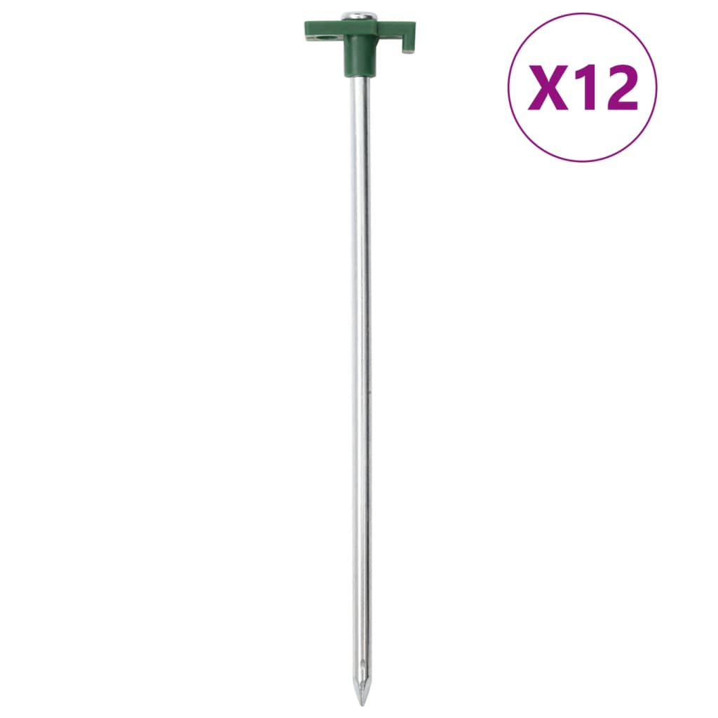 Piquets de tente 12 pcs 25 cm 7 mm acier galvanisé et PP Accessoires de tente vidaXL