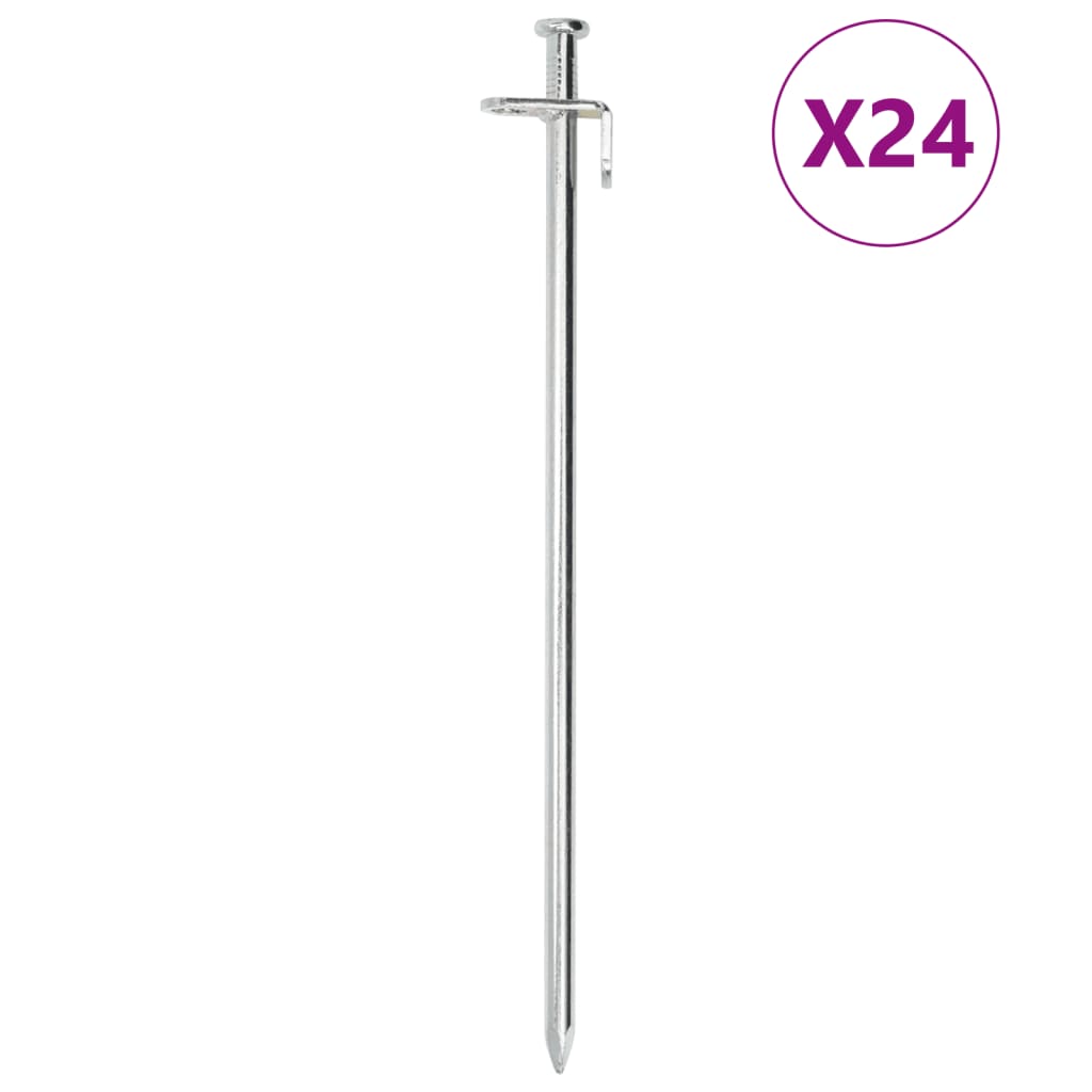 Piquets de tente 24 pcs 30 cm 8 mm acier galvanisé Accessoires de tente vidaXL