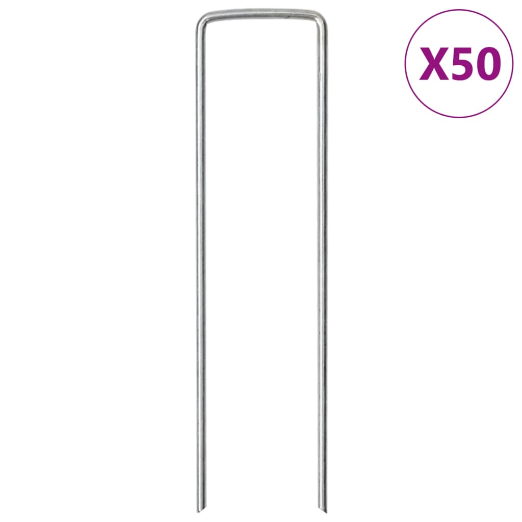 Piquets de sol en forme de U 50 pcs 15x3,5 cm acier galvanisé Accessoires de tente vidaXL