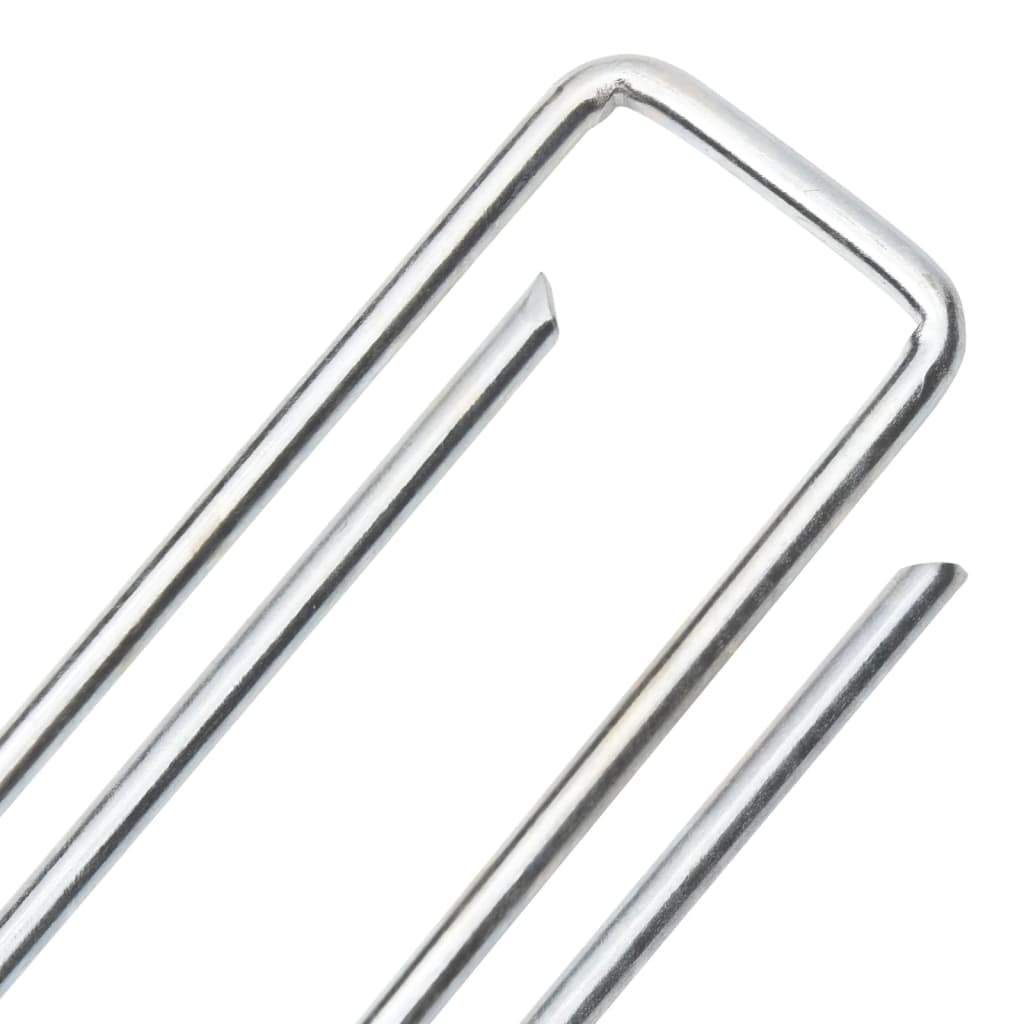 Piquets de sol en forme de U 25 pcs 20x4 cm acier galvanisé Accessoires de tente vidaXL