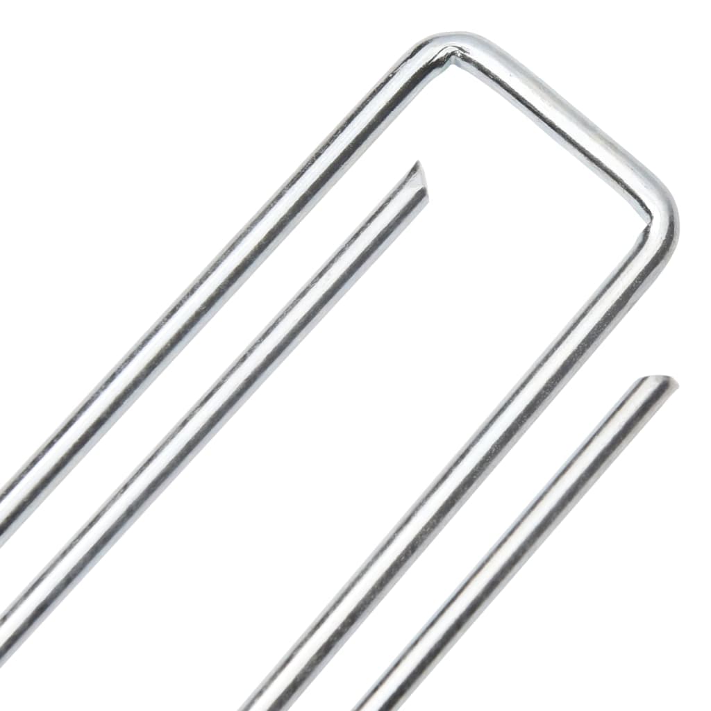 Piquets de sol en forme de U 25 pcs 20x3,5 cm acier galvanisé Accessoires de tente vidaXL