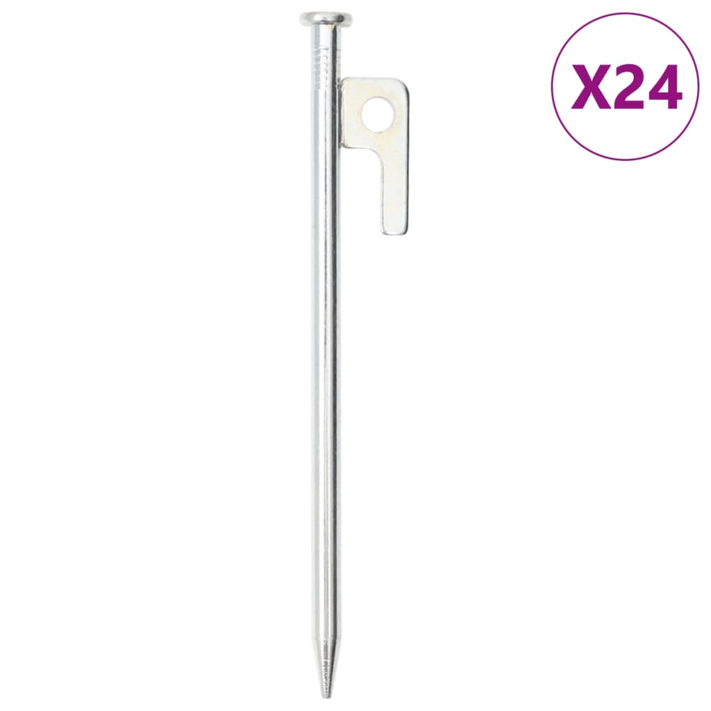 Piquets de tente 24 pcs 20 cm 9 mm acier galvanisé Accessoires de tente vidaXL