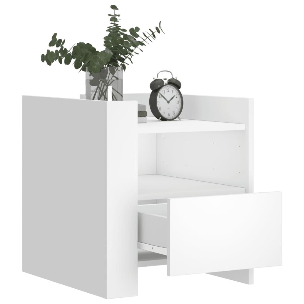 Table de chevet blanc 45x50x50 cm bois d’ingénierie - XIOS
