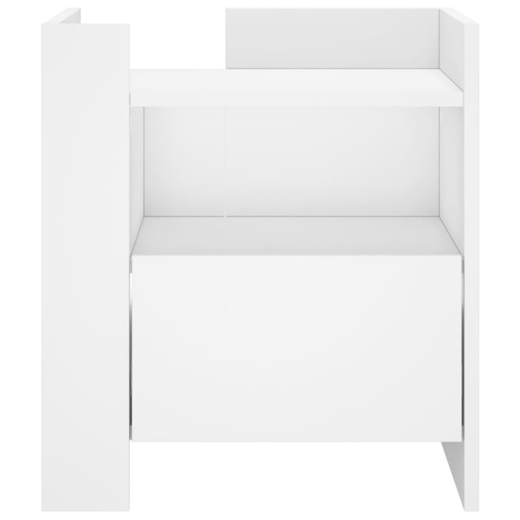 Table de chevet blanc 45x50x50 cm bois d’ingénierie - XIOS