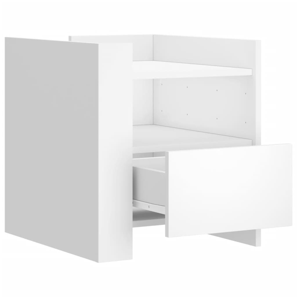 Table de chevet blanc 45x50x50 cm bois d’ingénierie - XIOS