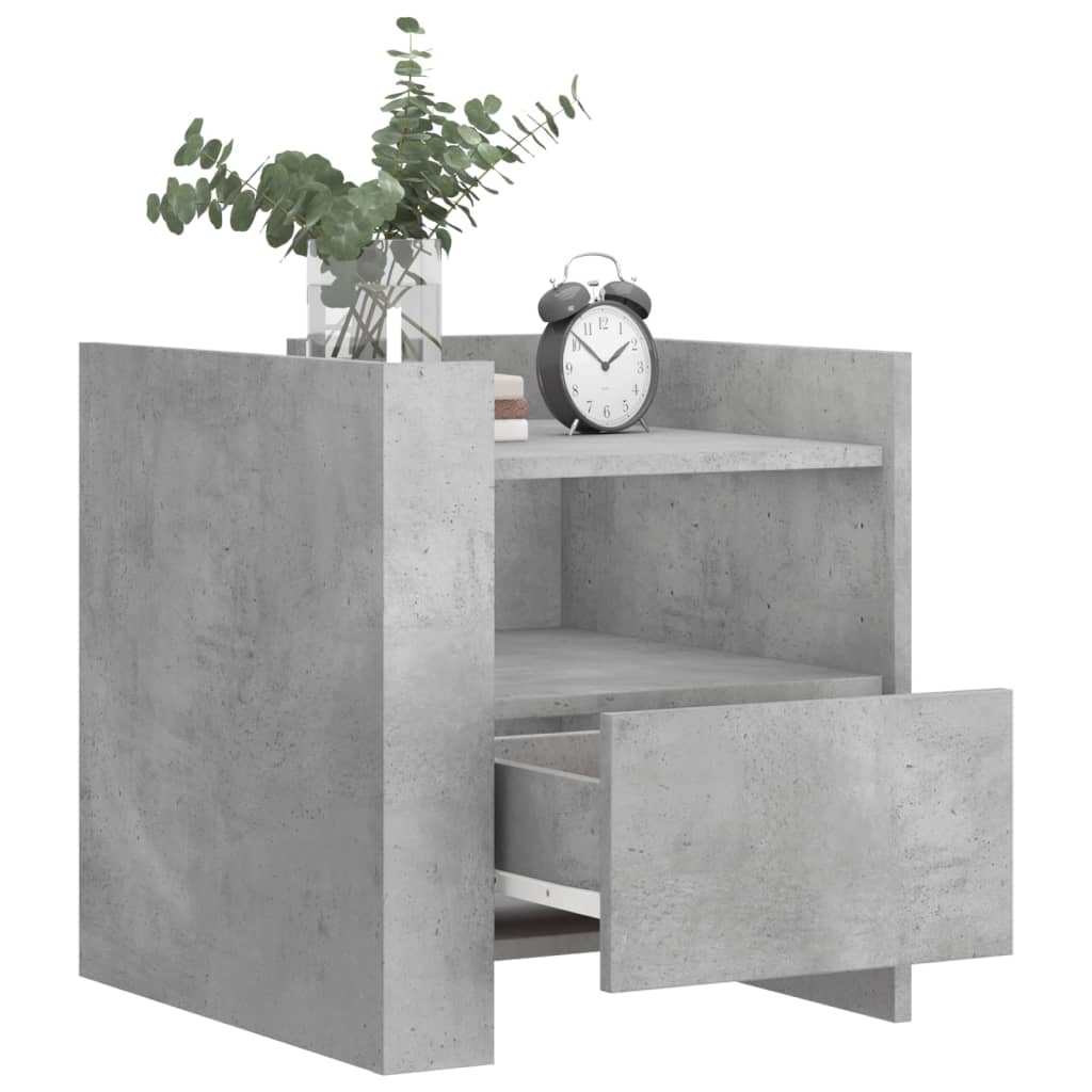 Table de chevet gris béton 45x50x50 cm bois d’ingénierie - XIOS