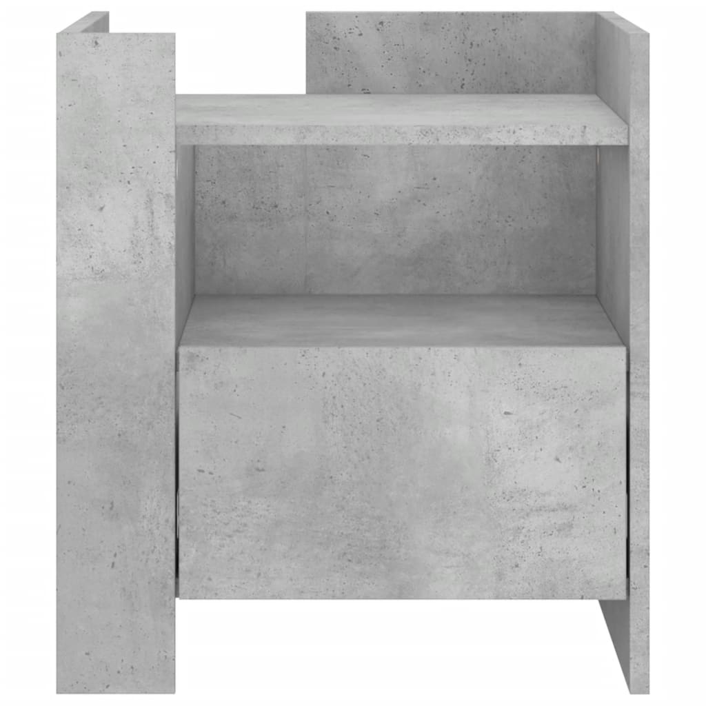 Table de chevet gris béton 45x50x50 cm bois d’ingénierie - XIOS