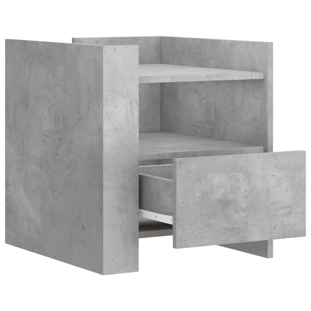 Table de chevet gris béton 45x50x50 cm bois d’ingénierie - XIOS