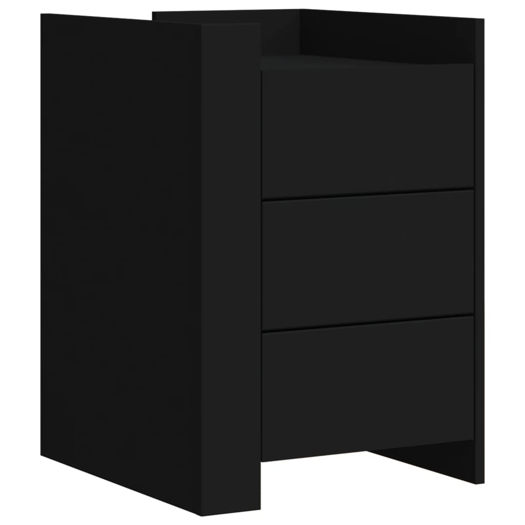 Table de chevet noir 45x50x65 cm bois d’ingénierie - XIOS