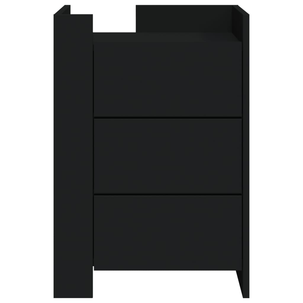 Table de chevet noir 45x50x65 cm bois d’ingénierie - XIOS