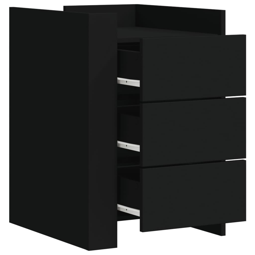 Table de chevet noir 45x50x65 cm bois d’ingénierie - XIOS