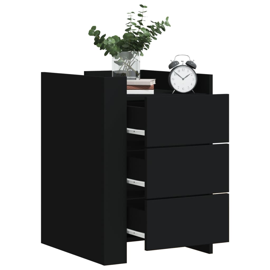 Table de chevet noir 45x50x65 cm bois d’ingénierie - XIOS