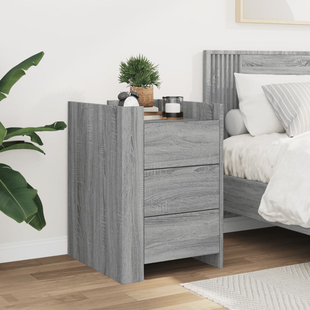 Table de chevet sonoma gris 45x50x65 cm bois d'ingénierie - XIOS