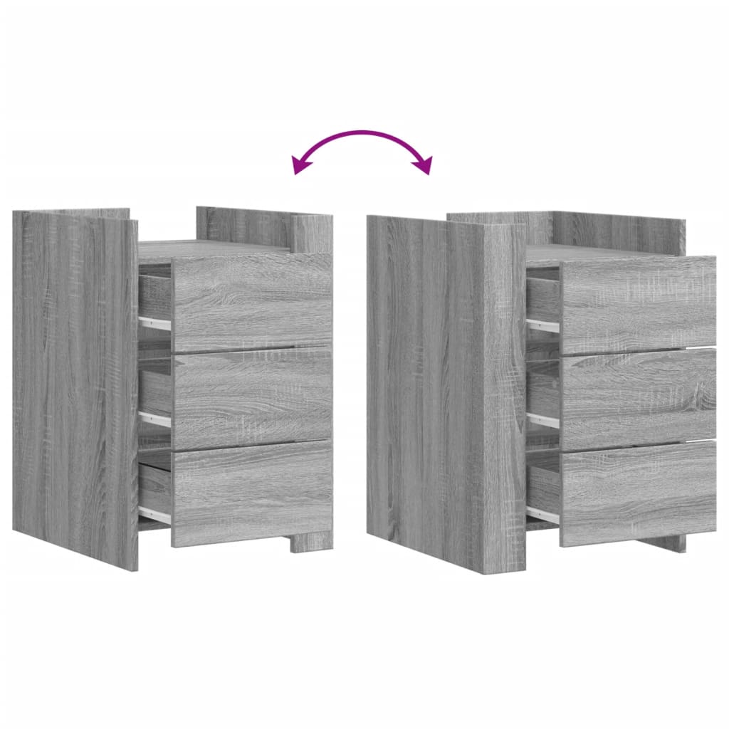 Table de chevet sonoma gris 45x50x65 cm bois d'ingénierie - XIOS