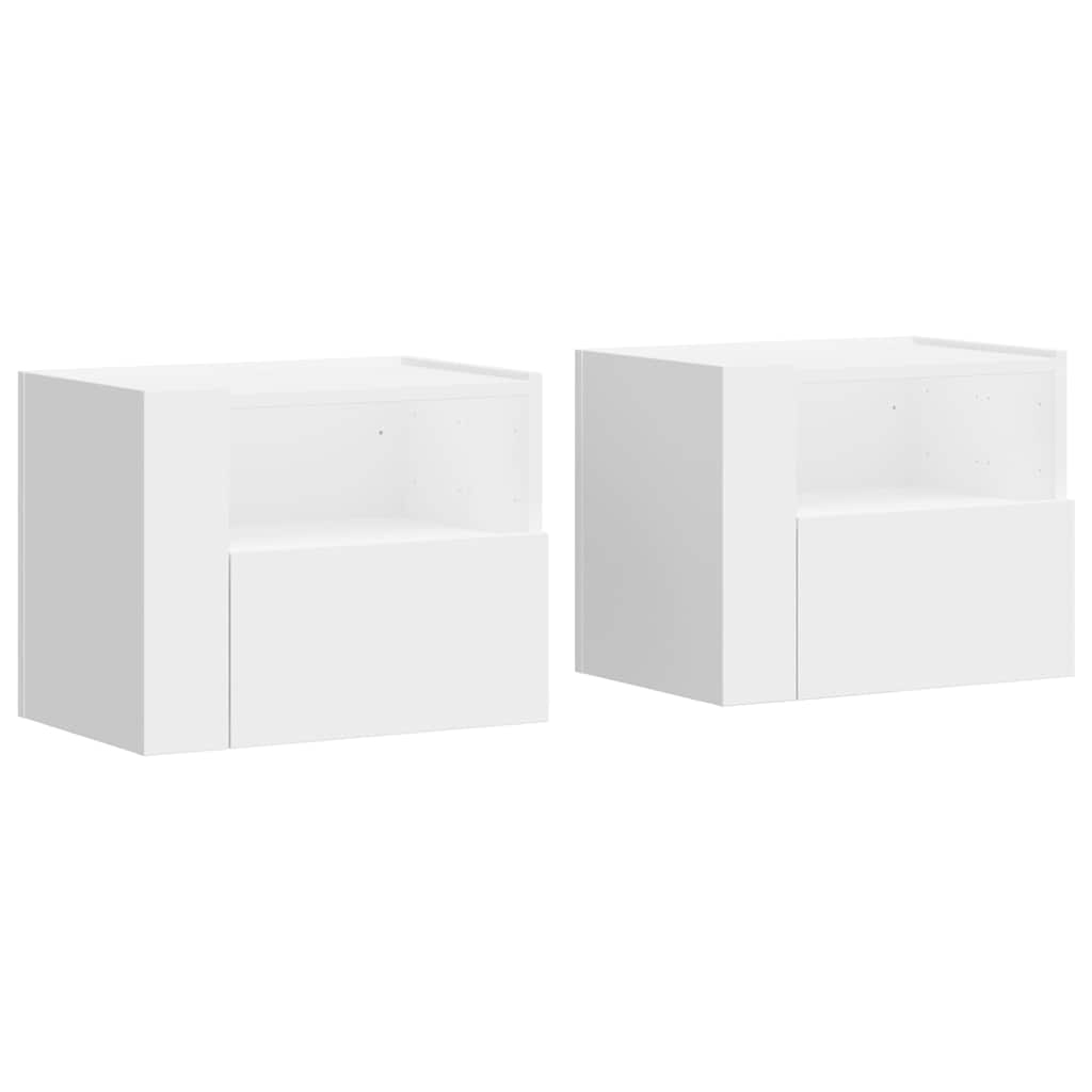 Tables de chevet murales 2 pcs blanc 45x30x35 cm