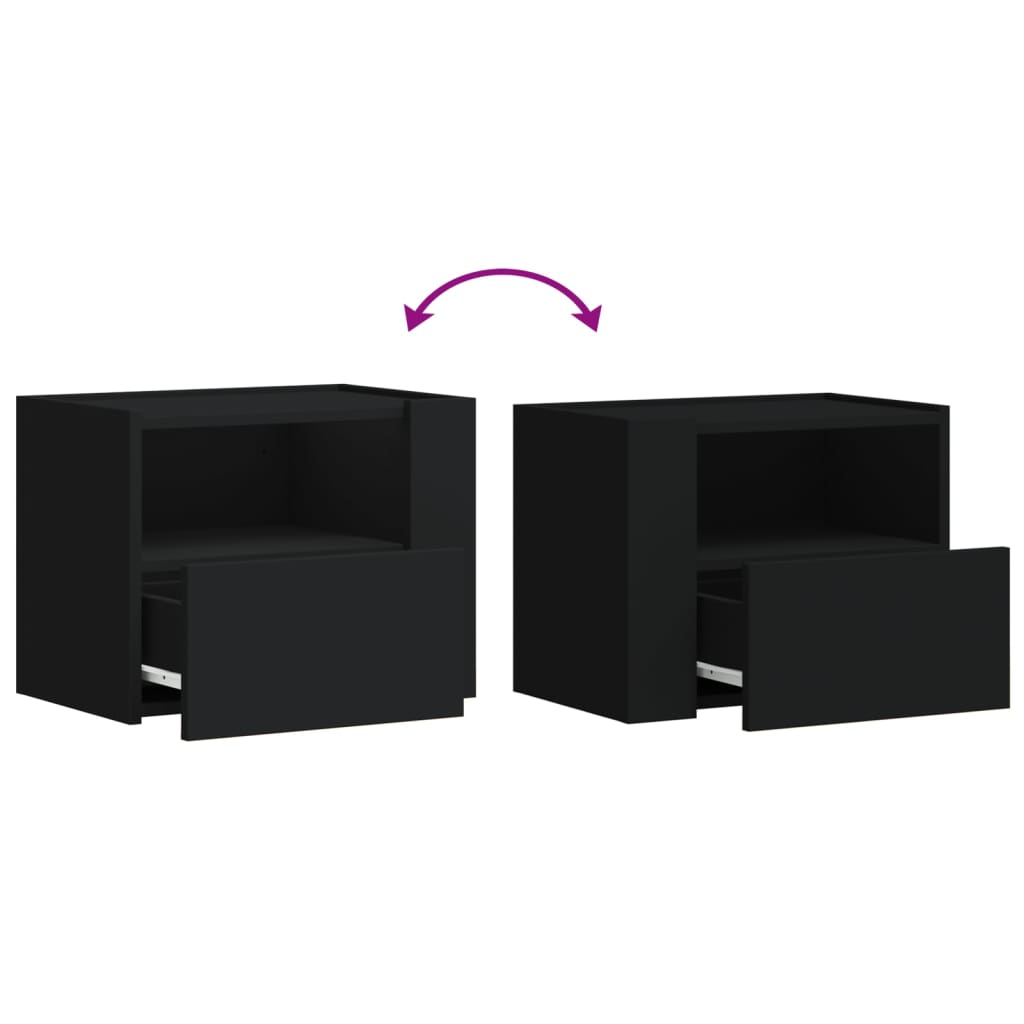Tables de chevet murales 2 pcs noir 45x30x35 cm - XIOS