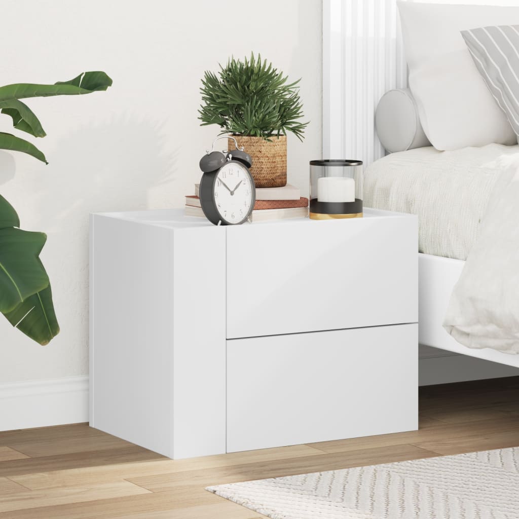 Table de chevet murale blanc 45x30x35 cm - XIOS