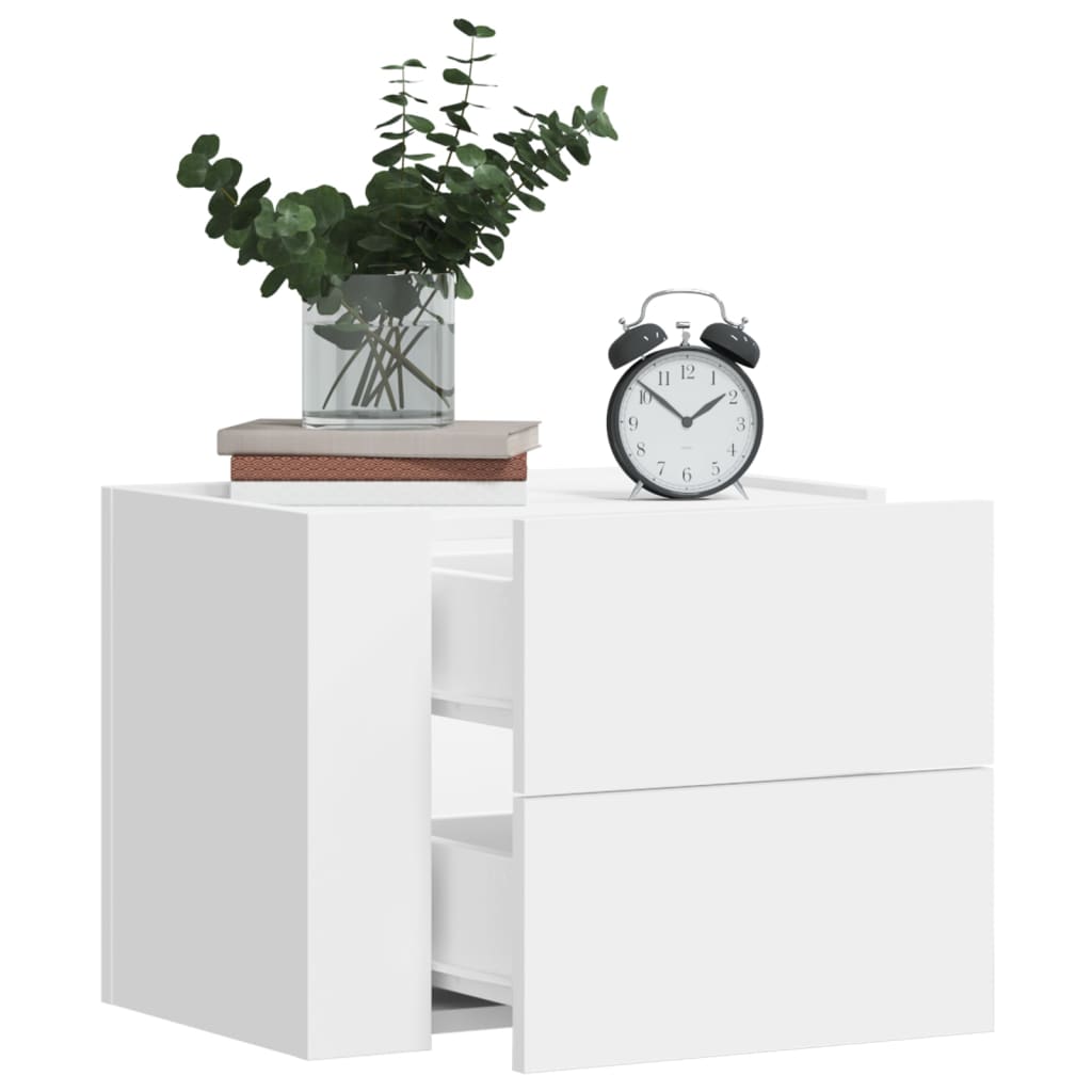 Table de chevet murale blanc 45x30x35 cm - XIOS