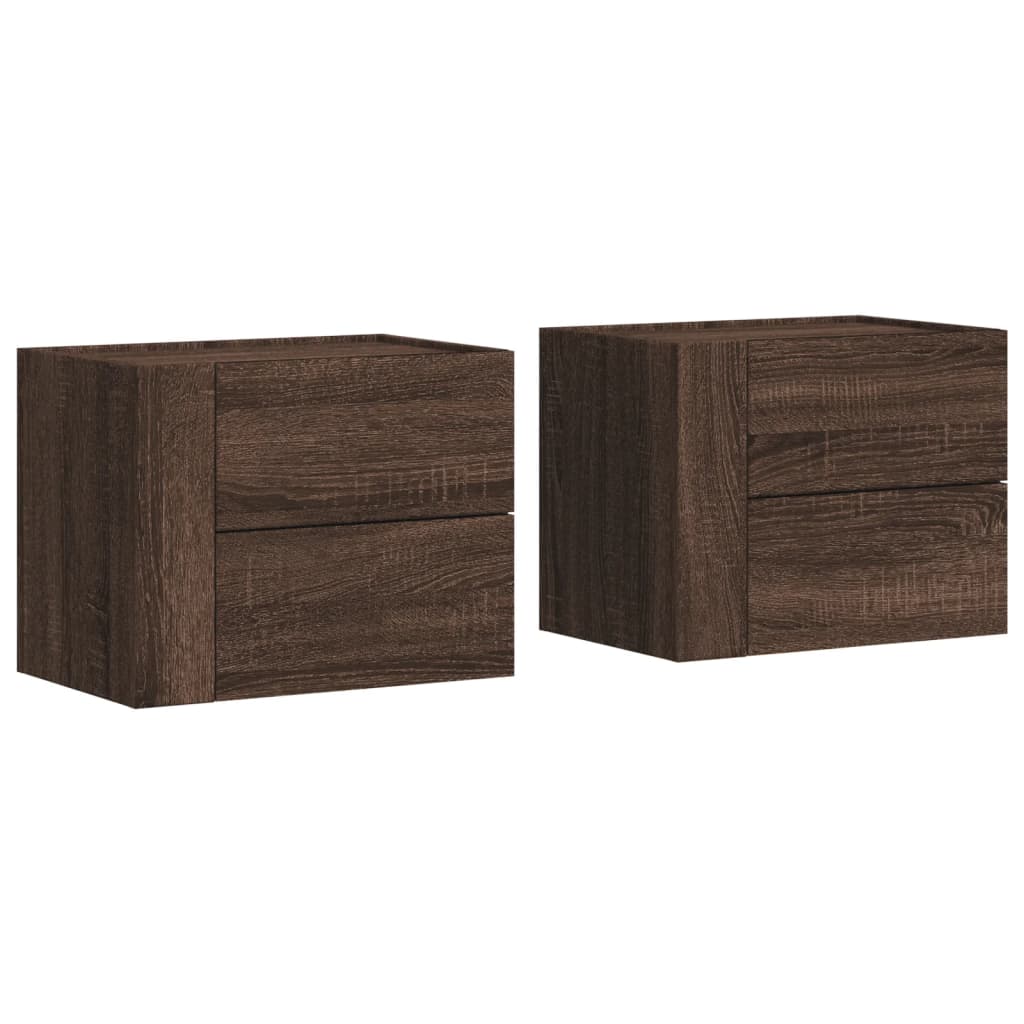 Tables de chevet murales 2 pcs chêne marron 45x30x35 cm - XIOS