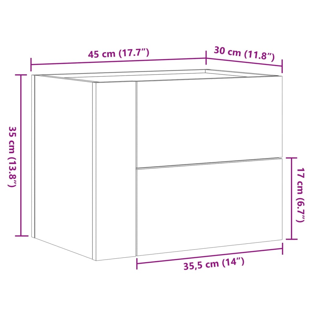 Tables de chevet murales 2 pcs chêne marron 45x30x35 cm - XIOS