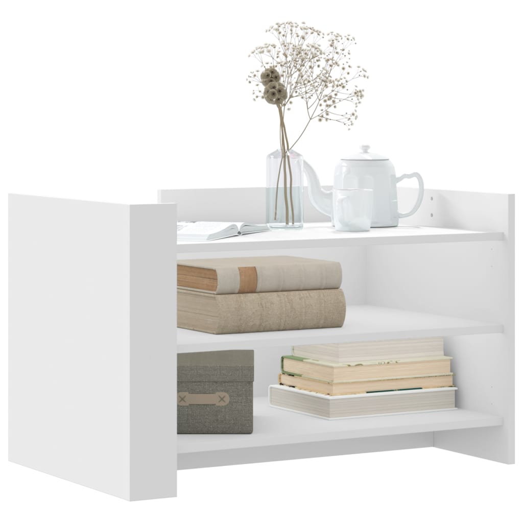 Table basse blanc 80x50x50 cm bois d'ingénierie XIOS