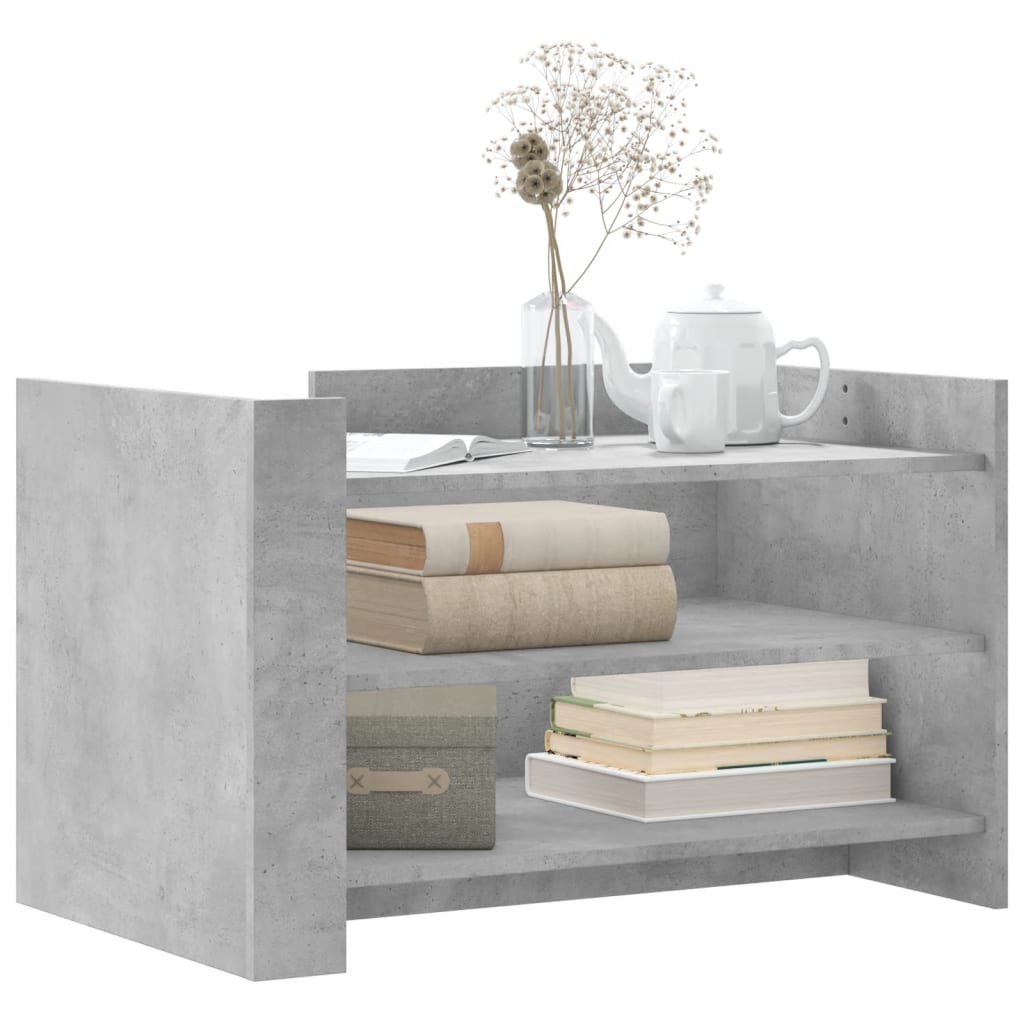 Table basse gris béton 80x50x50 cm bois d'ingénierie - XIOS