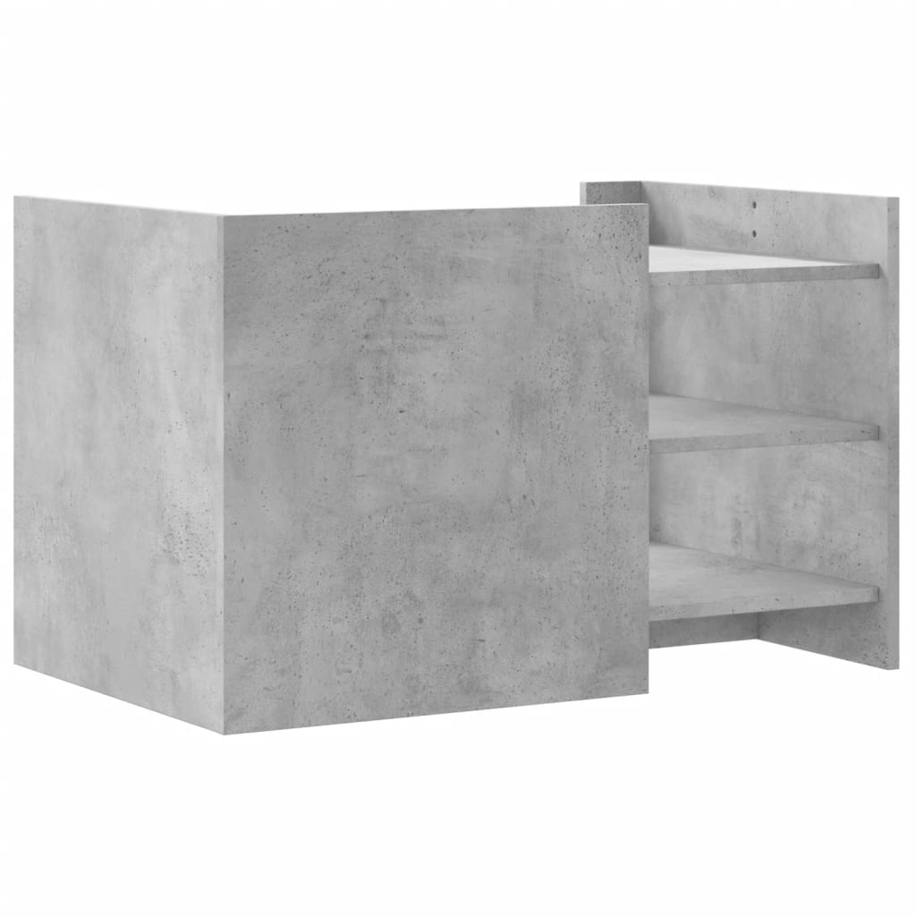 Table basse gris béton 80x50x50 cm bois d'ingénierie - XIOS