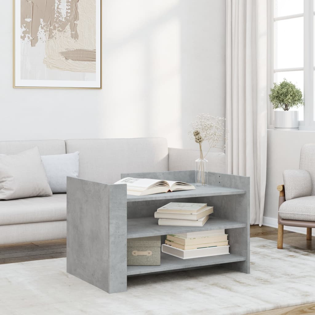 Table basse gris béton 80x50x50 cm bois d'ingénierie - XIOS