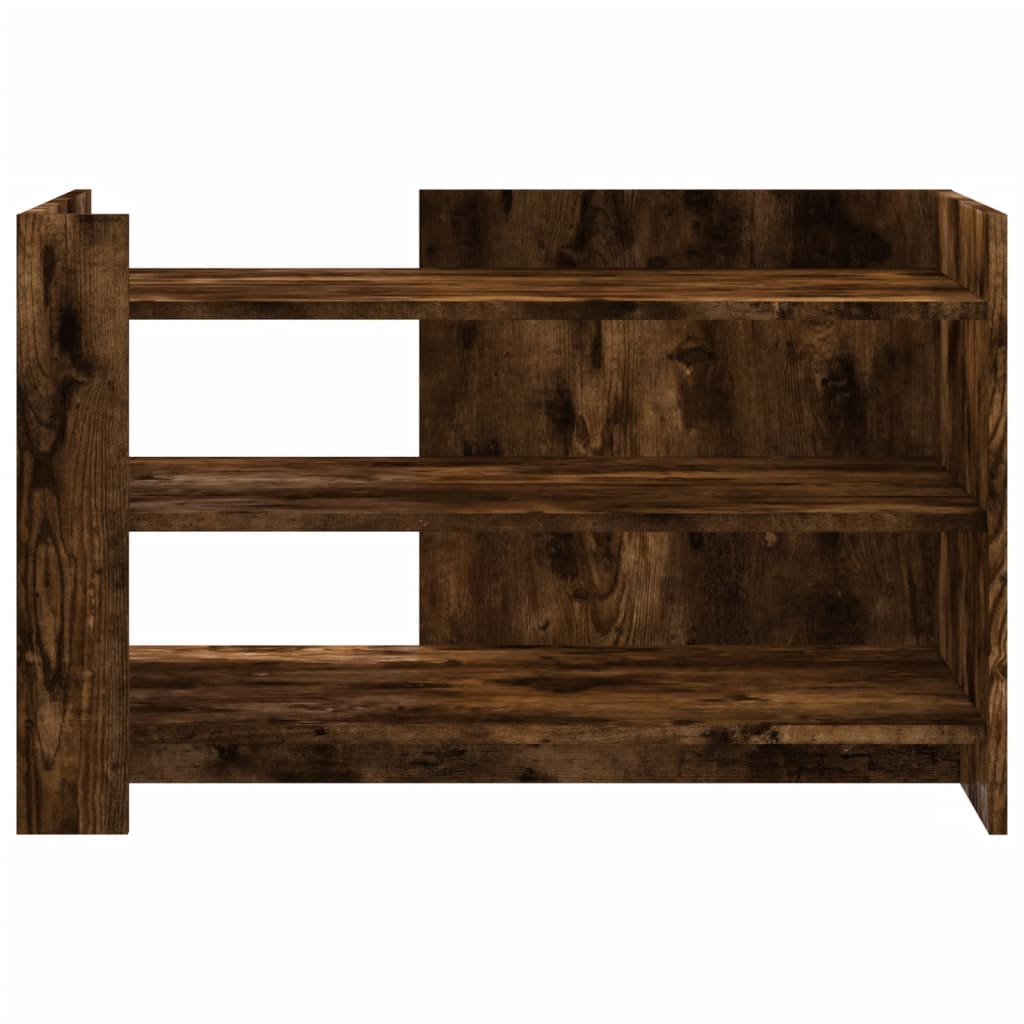 Table basse chêne fumé 80x50x50 cm bois d'ingénierie XIOS